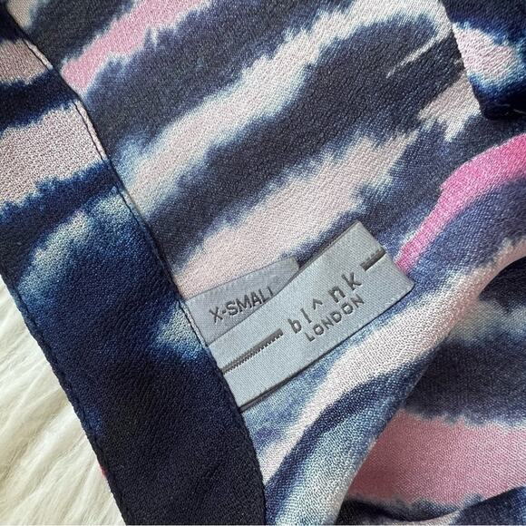 Anthropologie Bl^nk London Meridian Blue Drop Waist Long Sleeve Dress - Picture 8 of 9